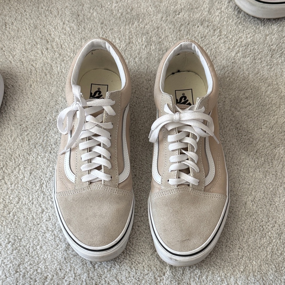 Vans Beige and White Sneakers